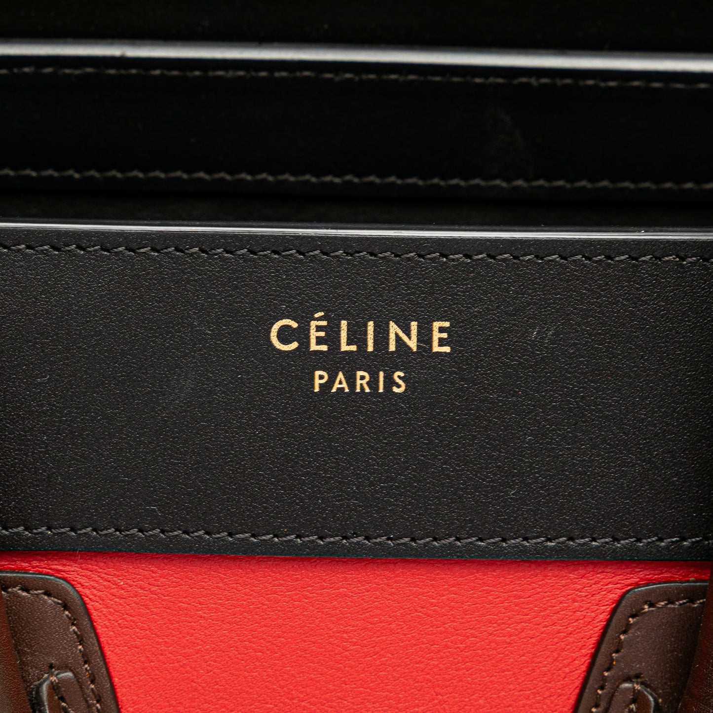 Celine Micro Tricolor Leather Luggage Tote