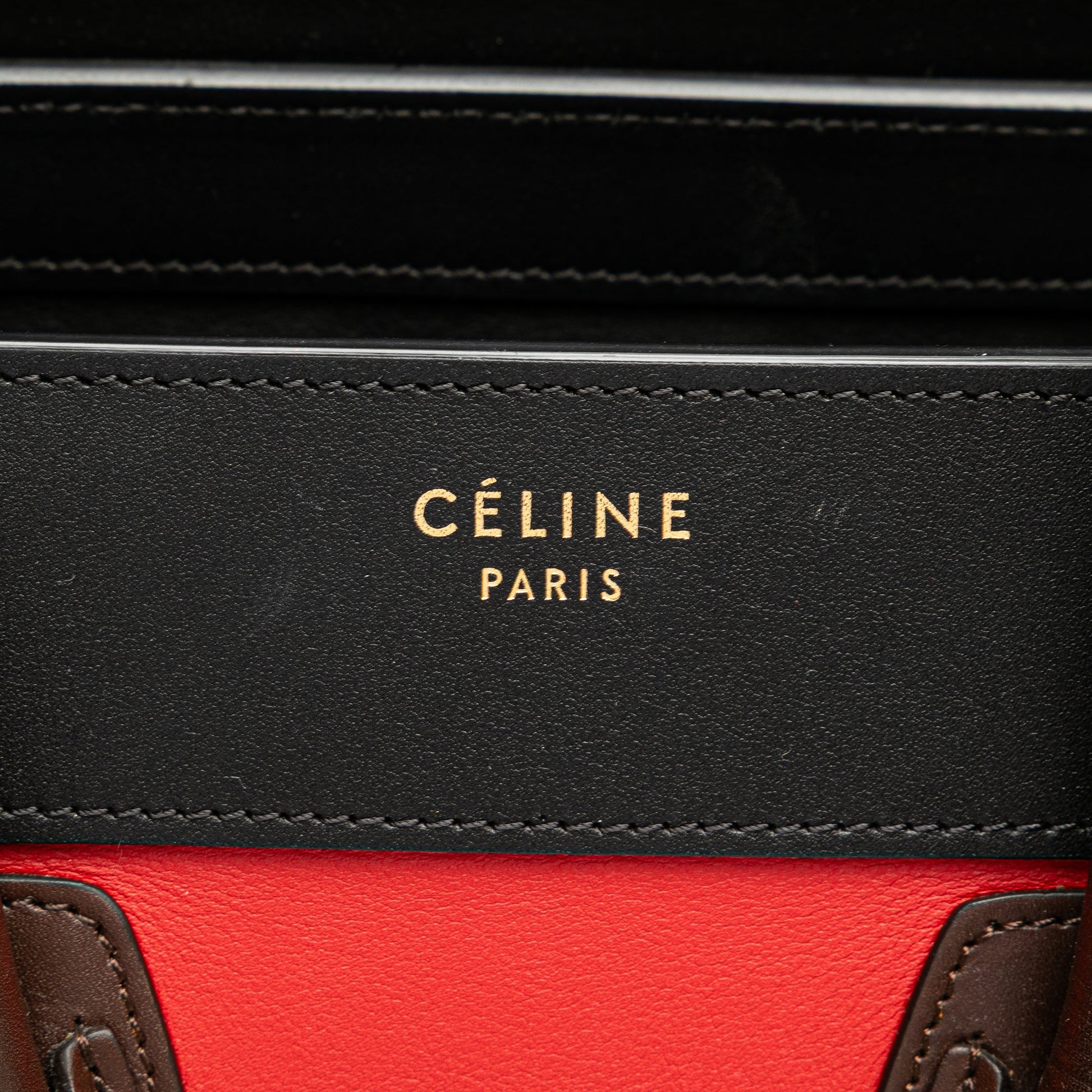Celine Micro Tricolor Leather Luggage Tote