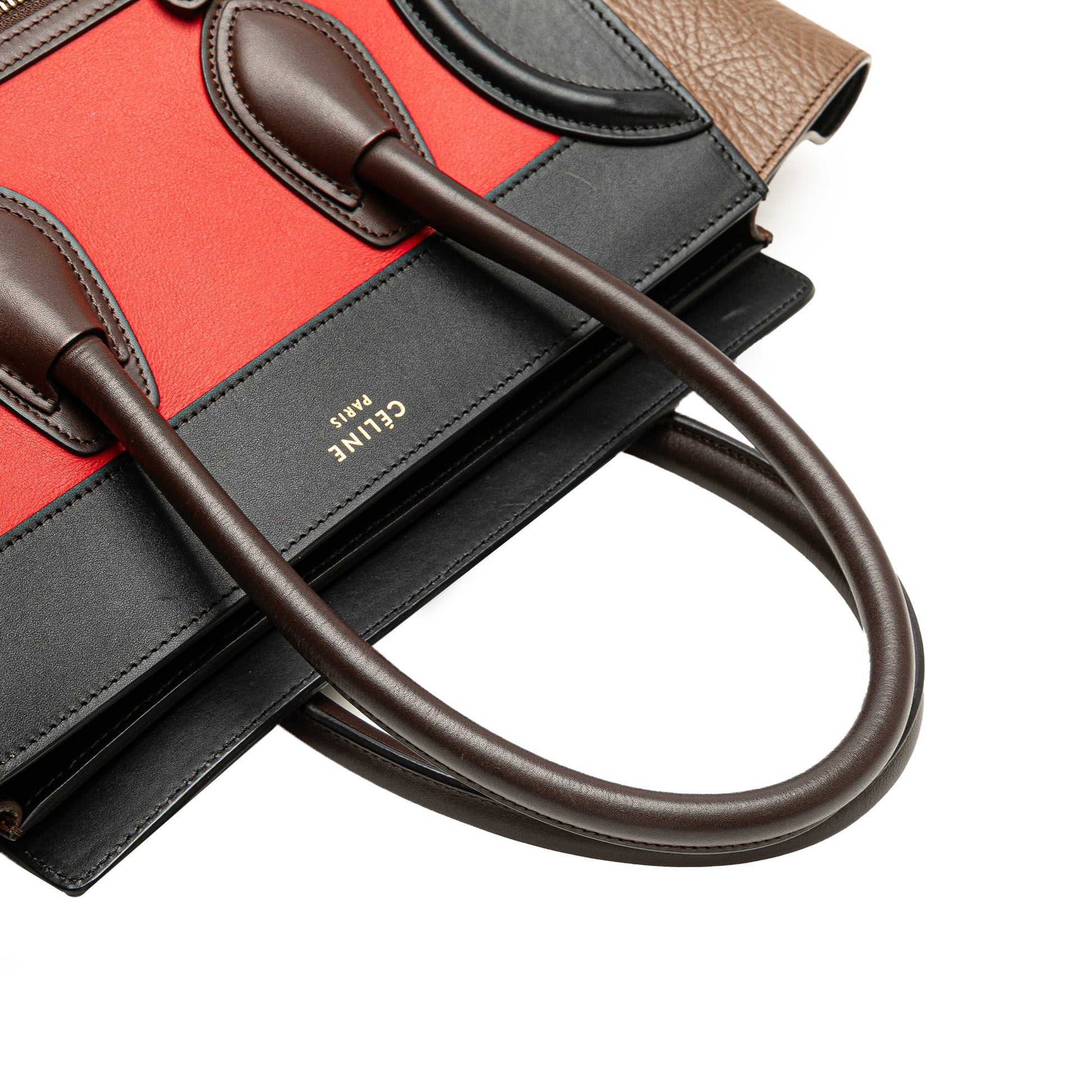 Celine Micro Tricolor Leather Luggage Tote