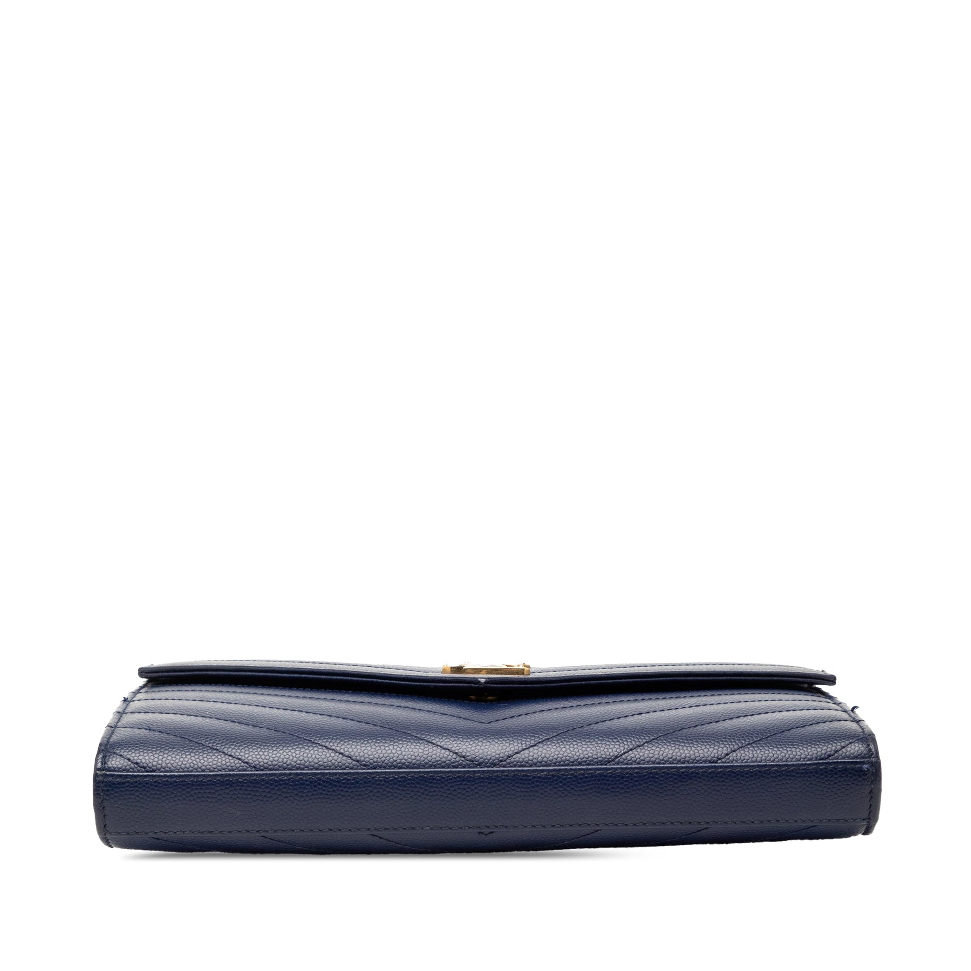 Grain De Poudre Chevron Monogram Envelope Chain Wallet