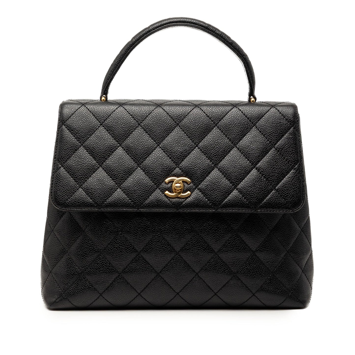 Chanel CC Quilted Caviar Kelly Top Handle Bag