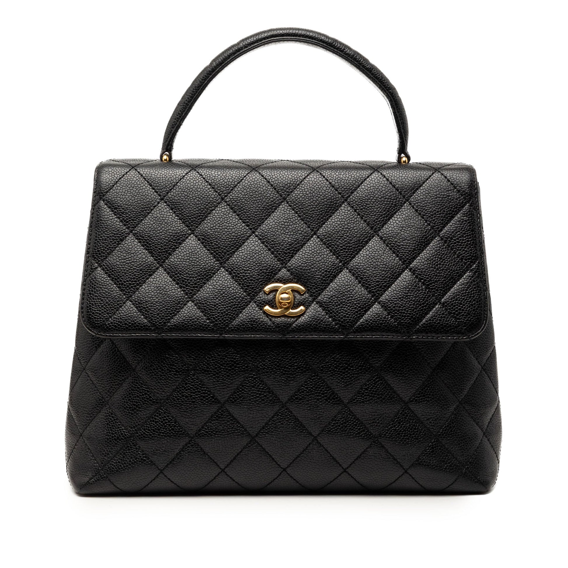 Chanel CC Quilted Caviar Kelly Top Handle Bag