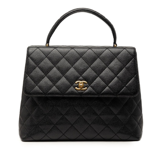 Chanel CC Quilted Caviar Kelly Top Handle Bag