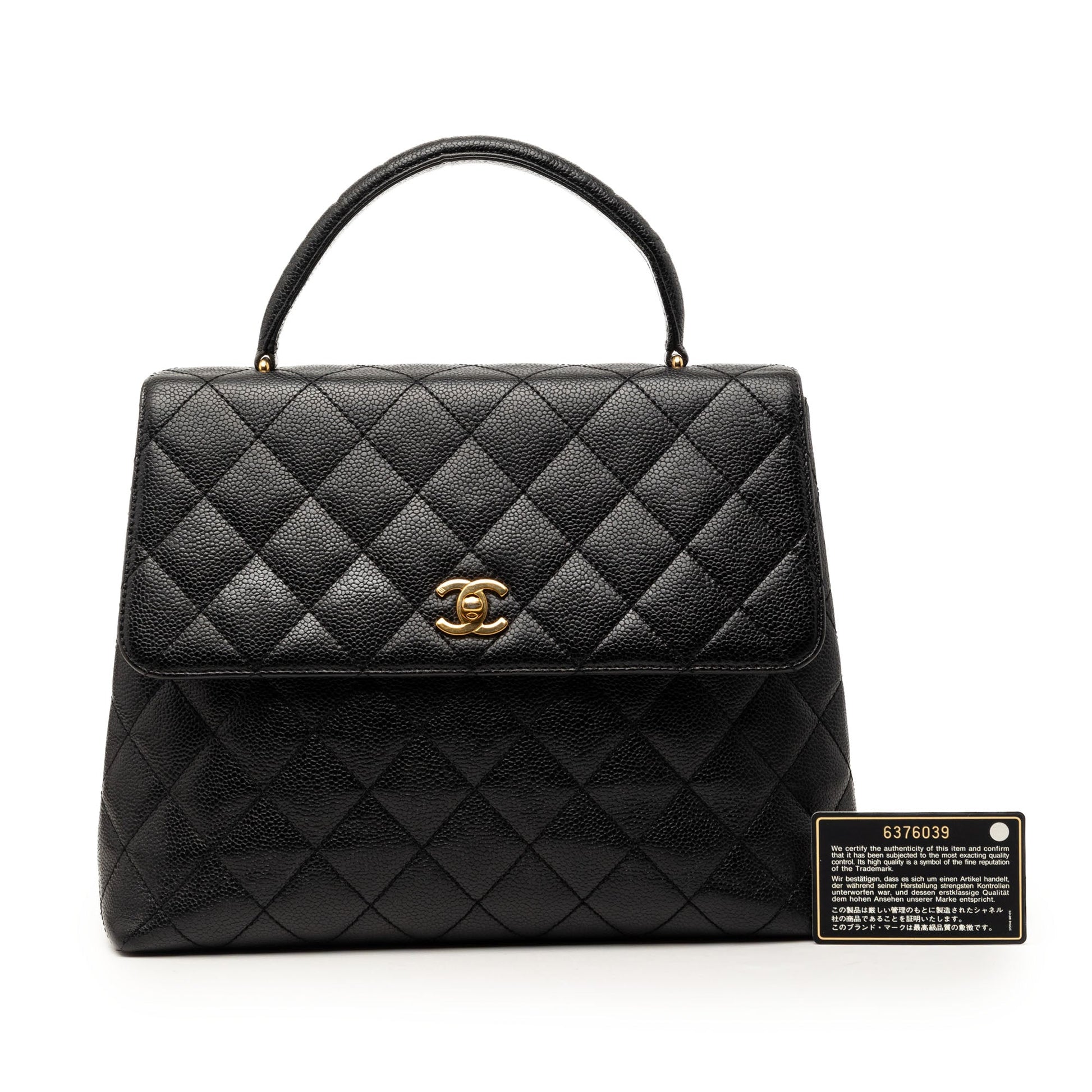 Chanel CC Quilted Caviar Kelly Top Handle Bag