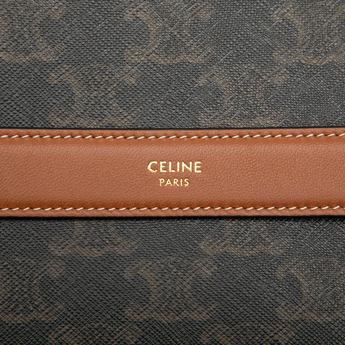 Celine Triomphe Coated Canvas Wristlet Flap Pouch — Brown