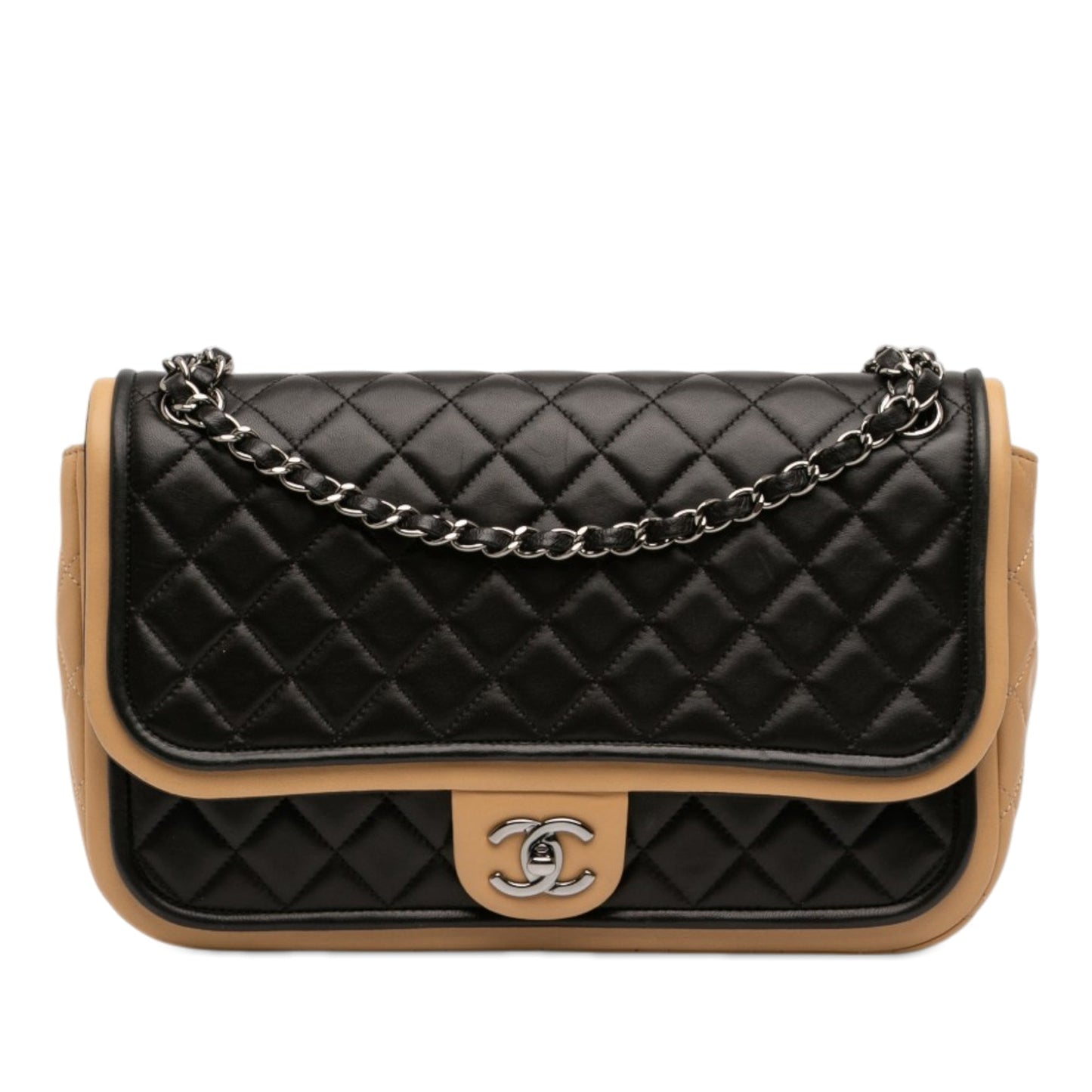 Chanel Jumbo Classic Bicolor Lambskin Twist Flap