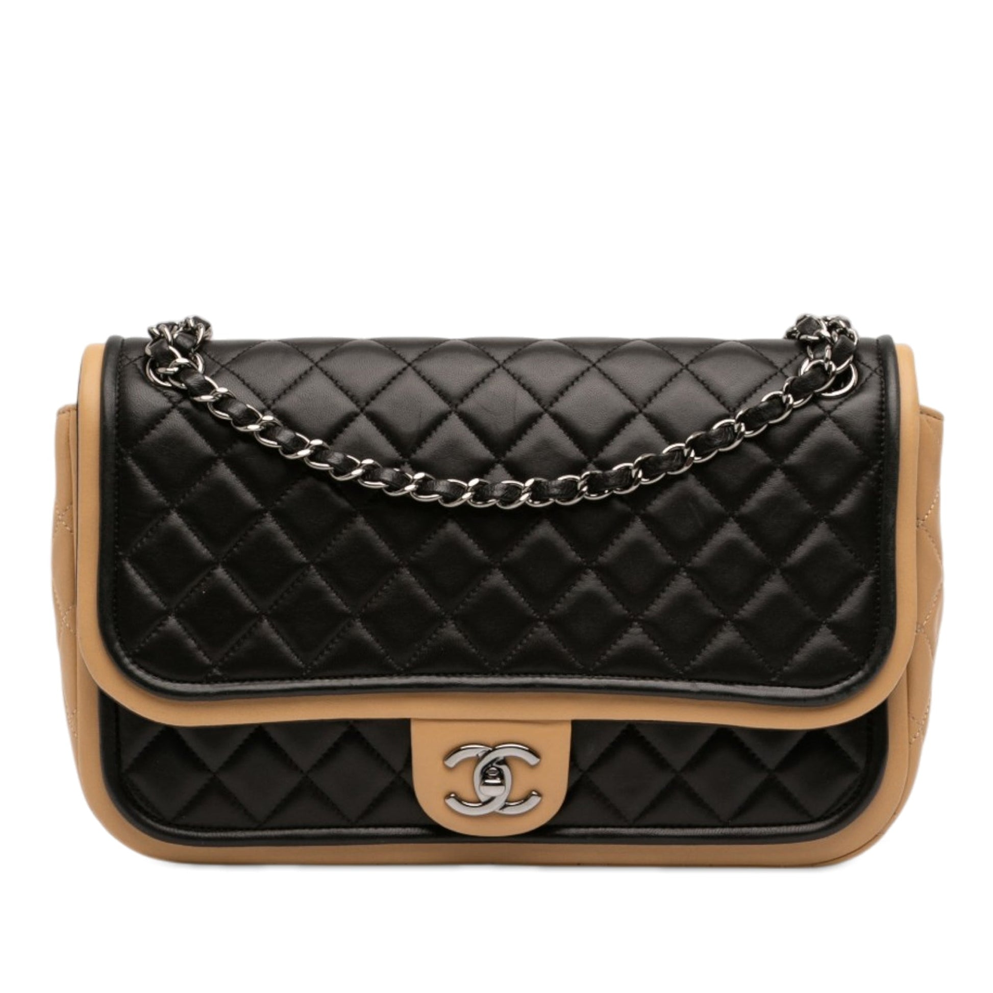 Chanel Jumbo Classic Bicolor Lambskin Twist Flap