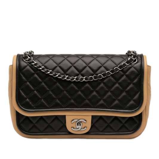 Chanel Jumbo Classic Bicolor Lambskin Twist Flap