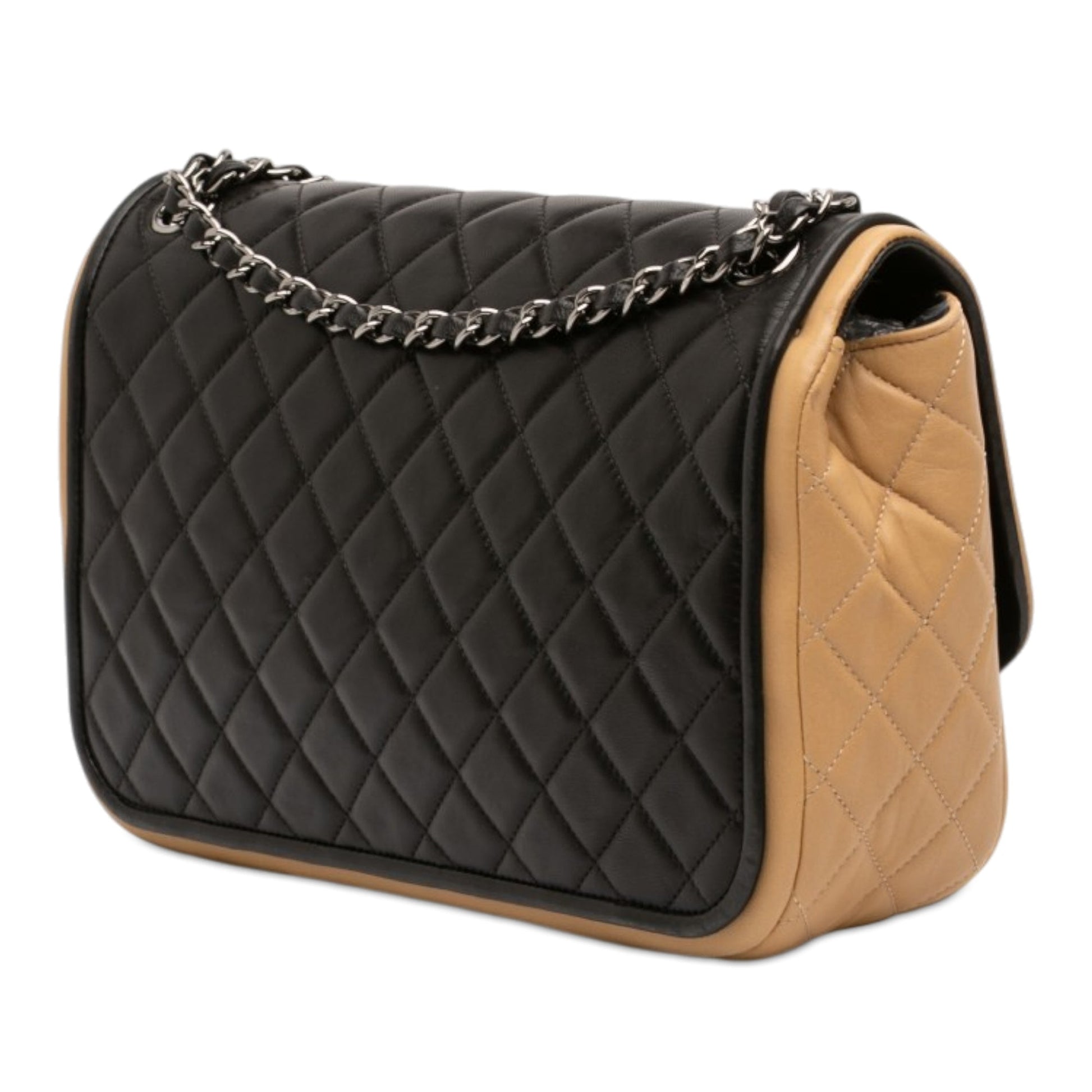 Chanel Jumbo Classic Bicolor Lambskin Twist Flap