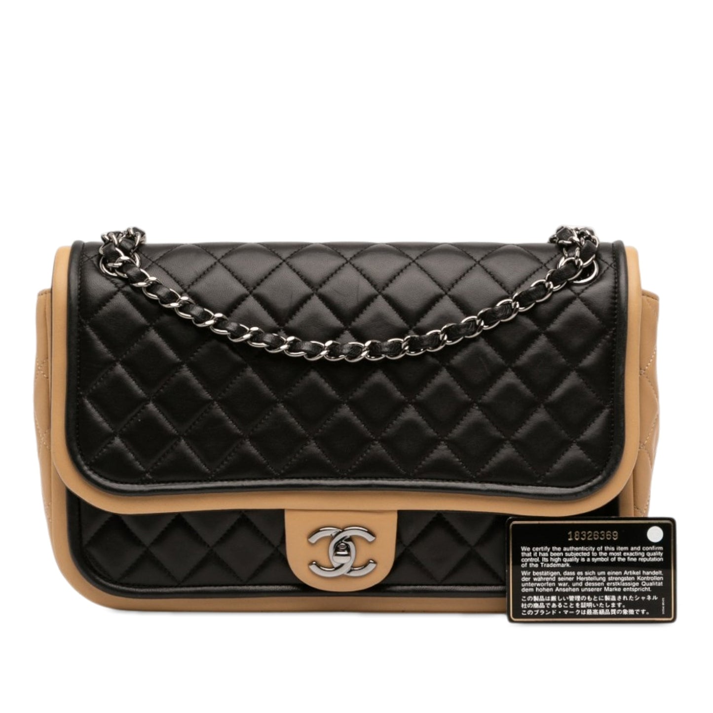 Chanel Jumbo Classic Bicolor Lambskin Twist Flap