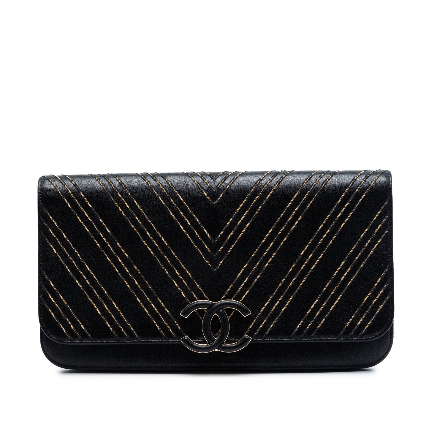 Chevron Sheepskin Subtle Clutch