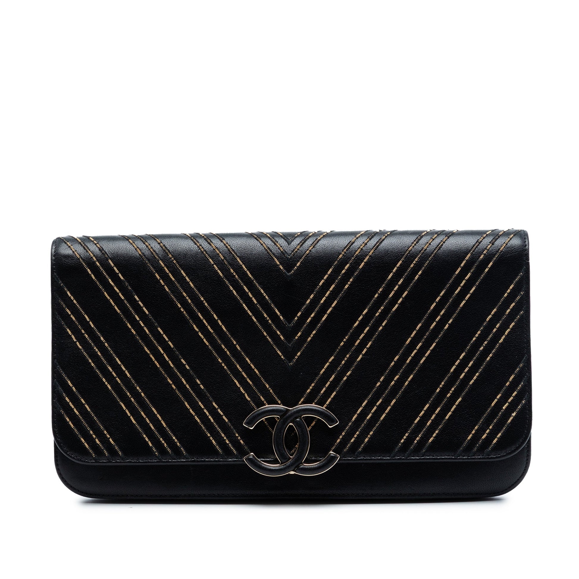 Chevron Sheepskin Subtle Clutch