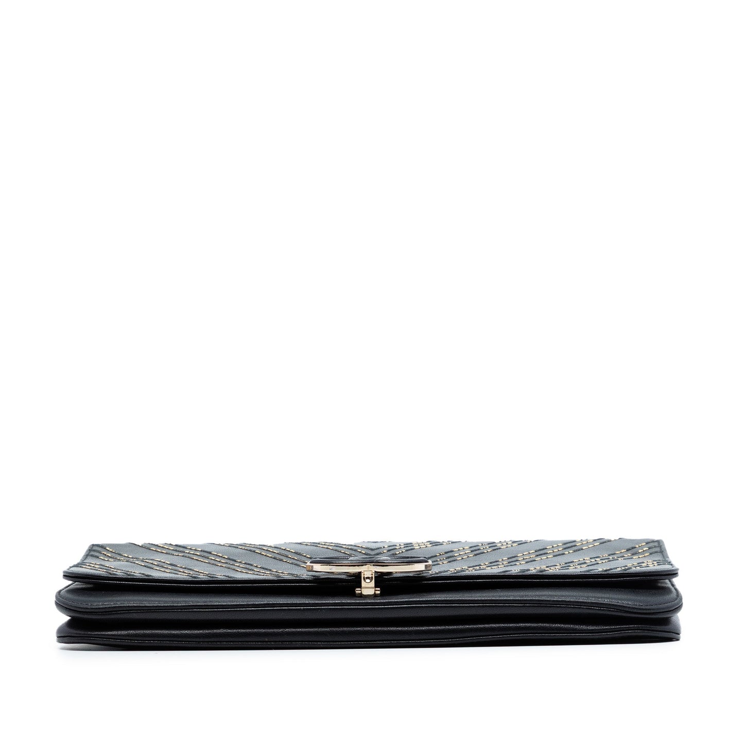 Chevron Sheepskin Subtle Clutch
