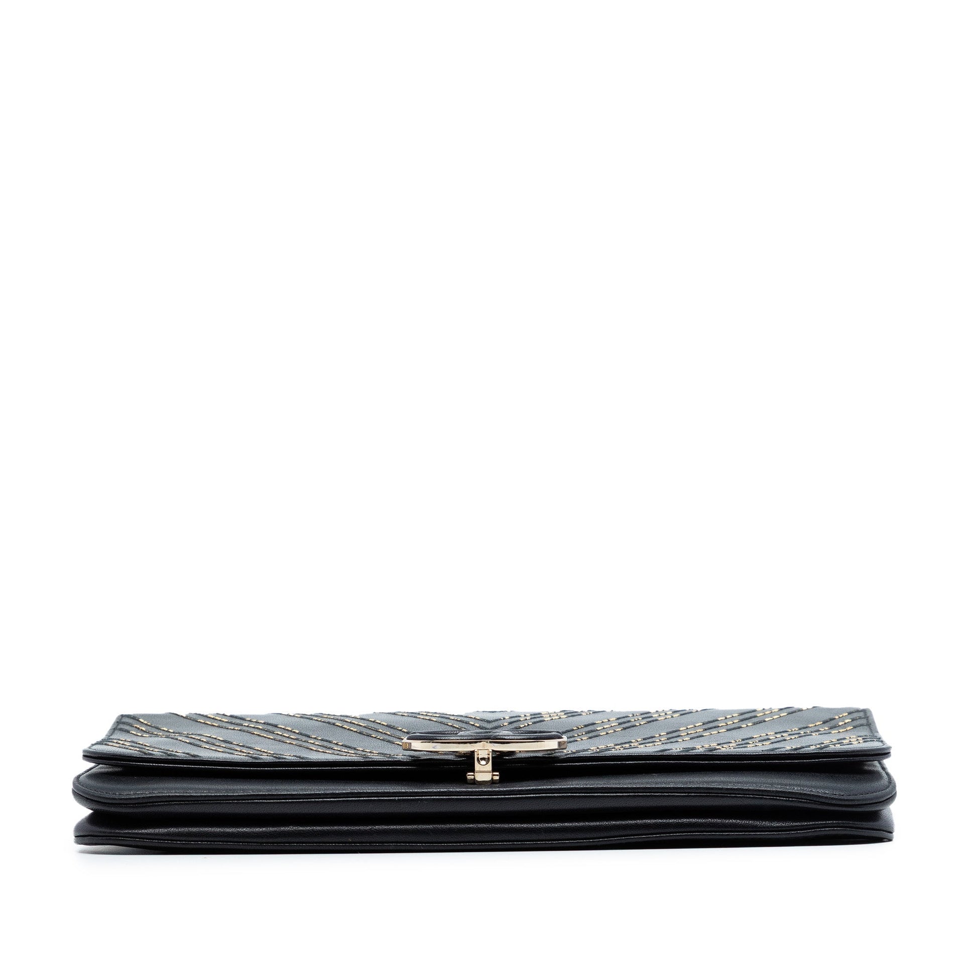 Chevron Sheepskin Subtle Clutch