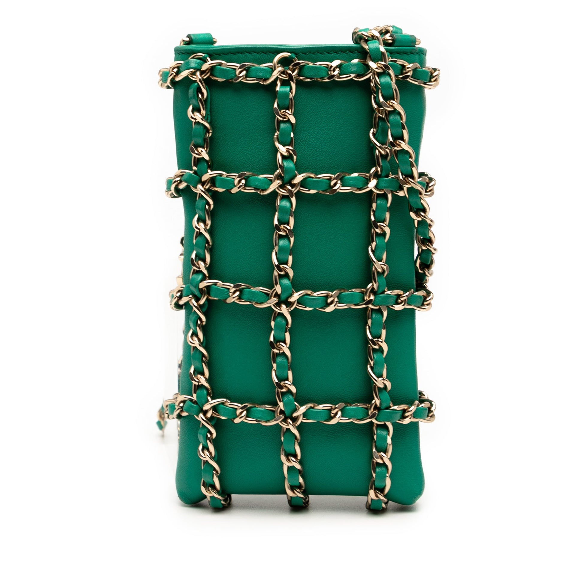 Chanel Lambskin Tech Me Out Clutch With Chain