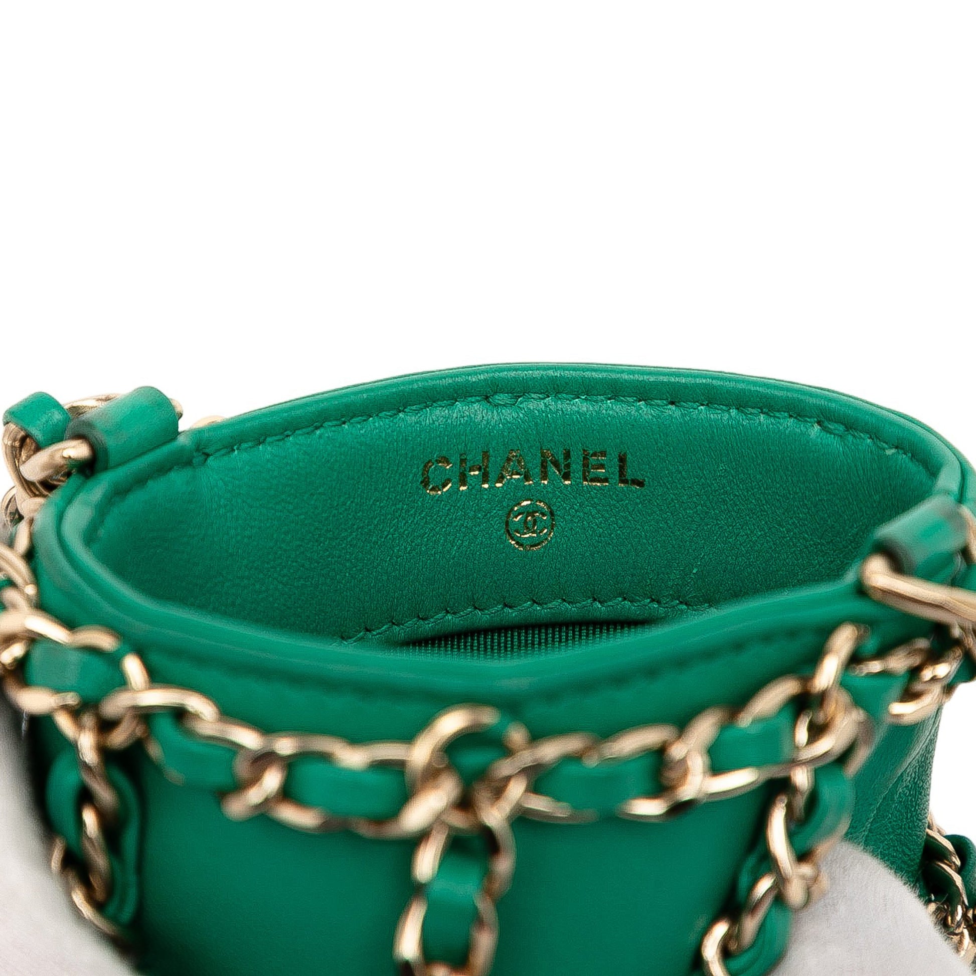 Chanel Lambskin Tech Me Out Clutch With Chain