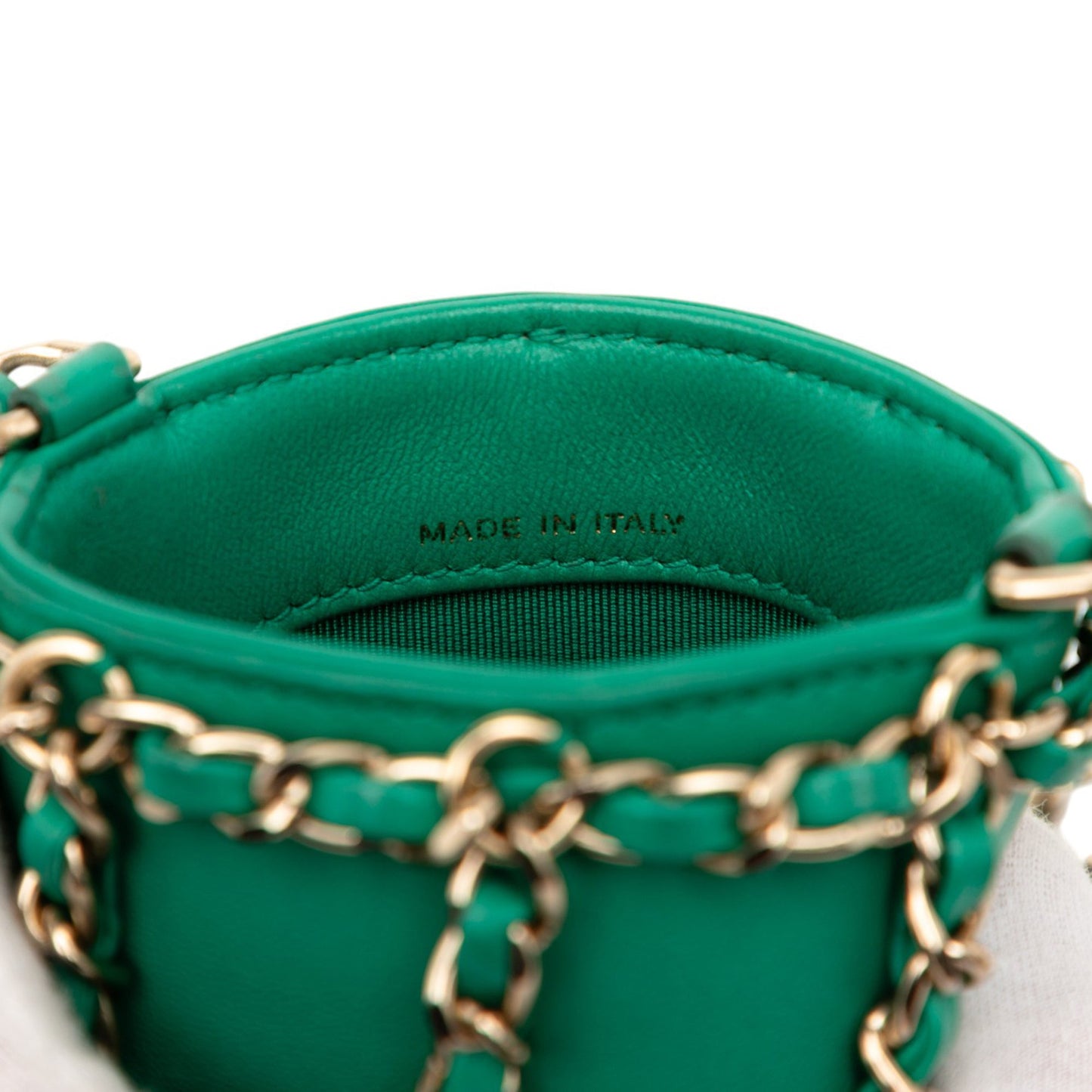 Chanel Lambskin Tech Me Out Clutch With Chain