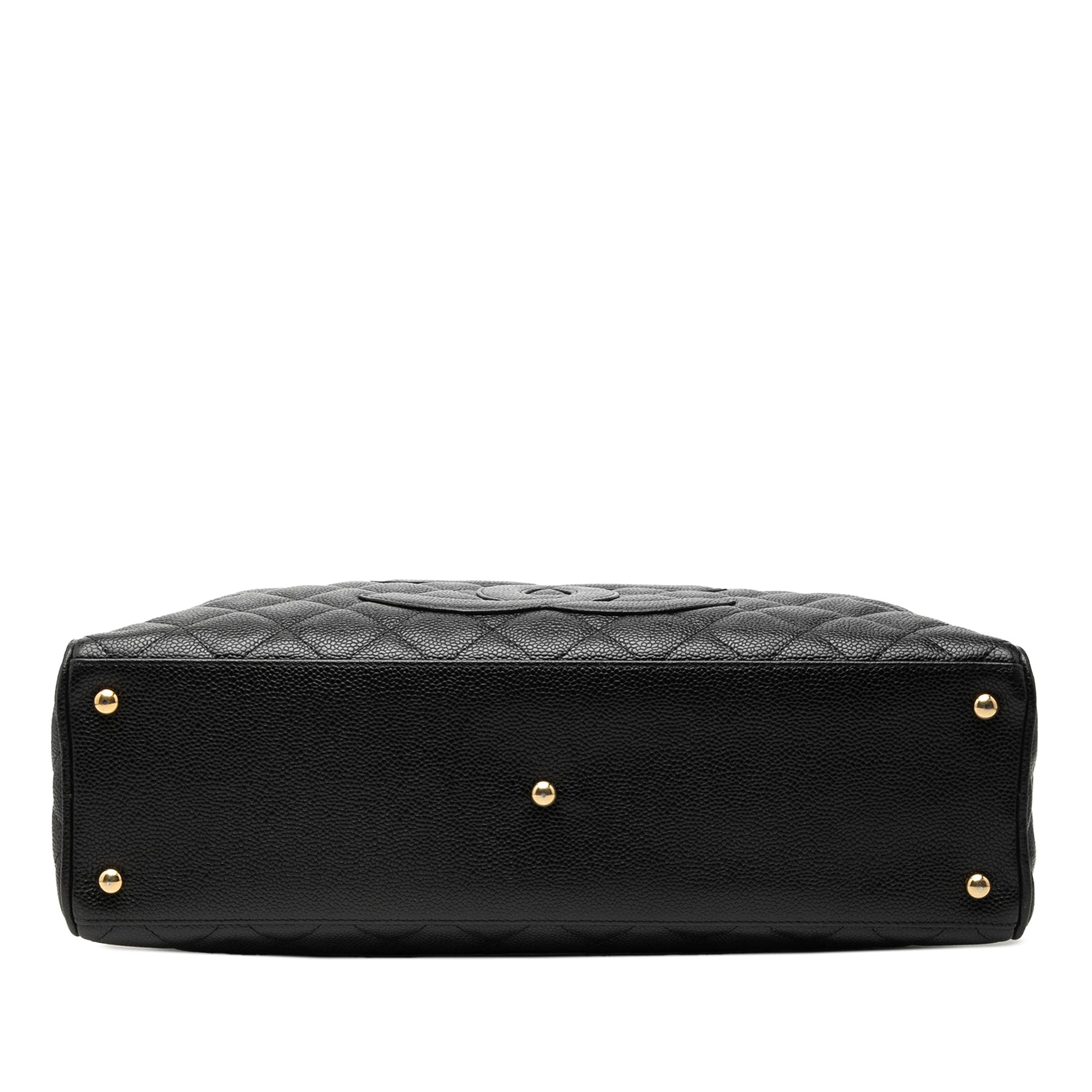 Chanel Large CC Quilted Caviar Bowler Bag