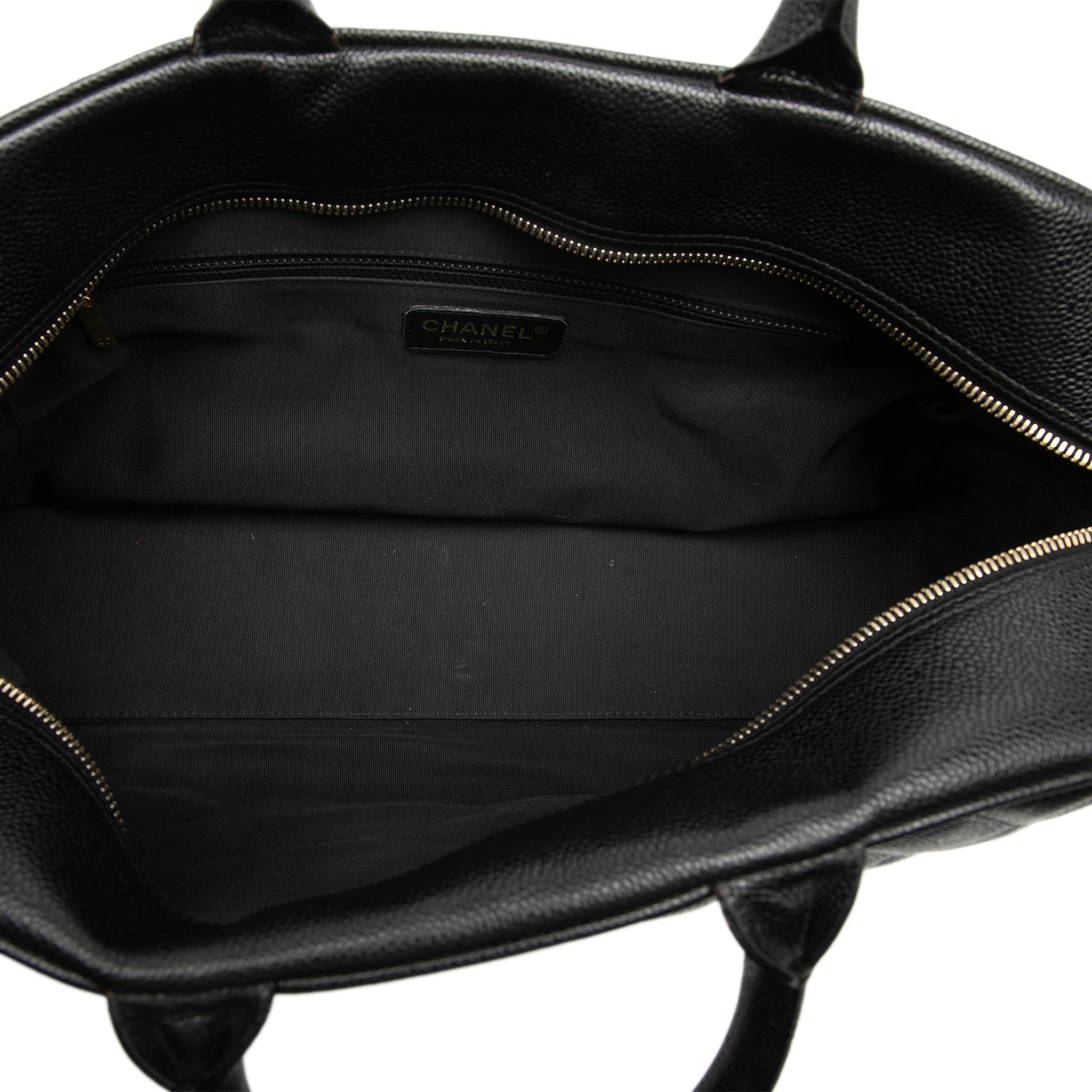 Chanel Large CC Quilted Caviar Bowler Bag
