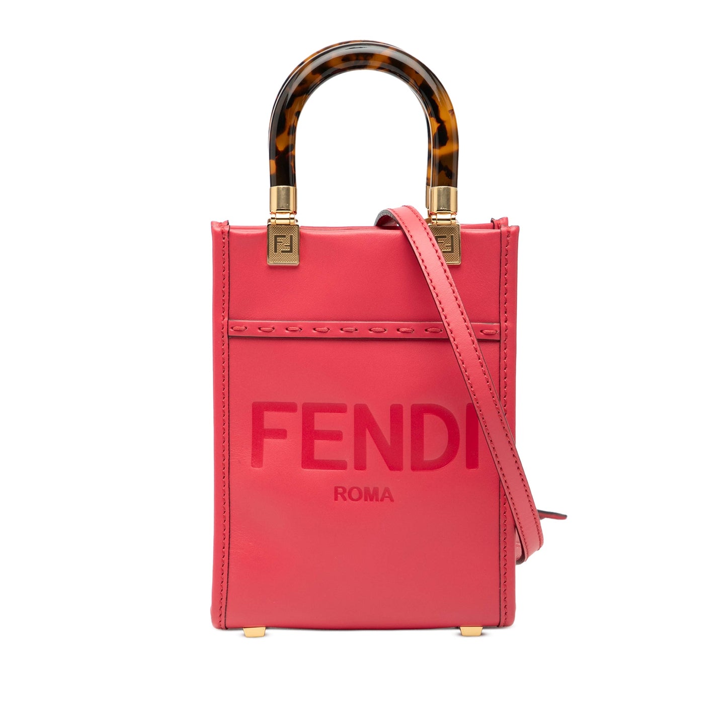 Fendi Mini Leather Sunshine Shopper Tote
