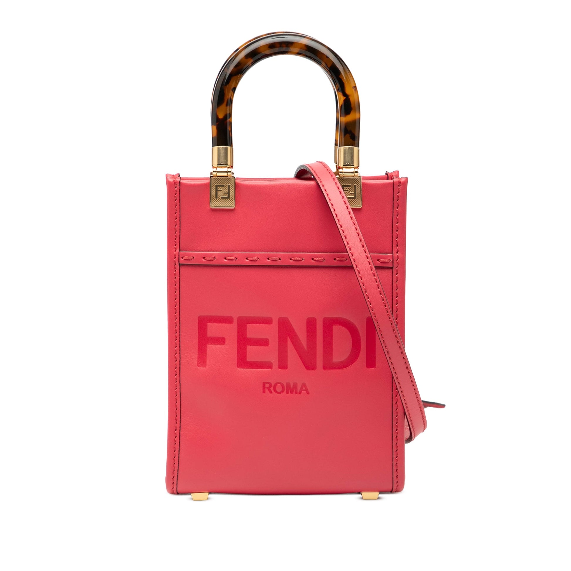 Fendi Mini Leather Sunshine Shopper Tote