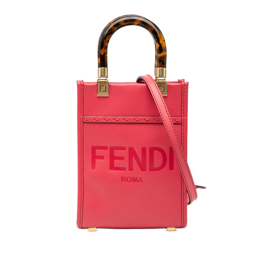 Fendi Mini Leather Sunshine Shopper Tote
