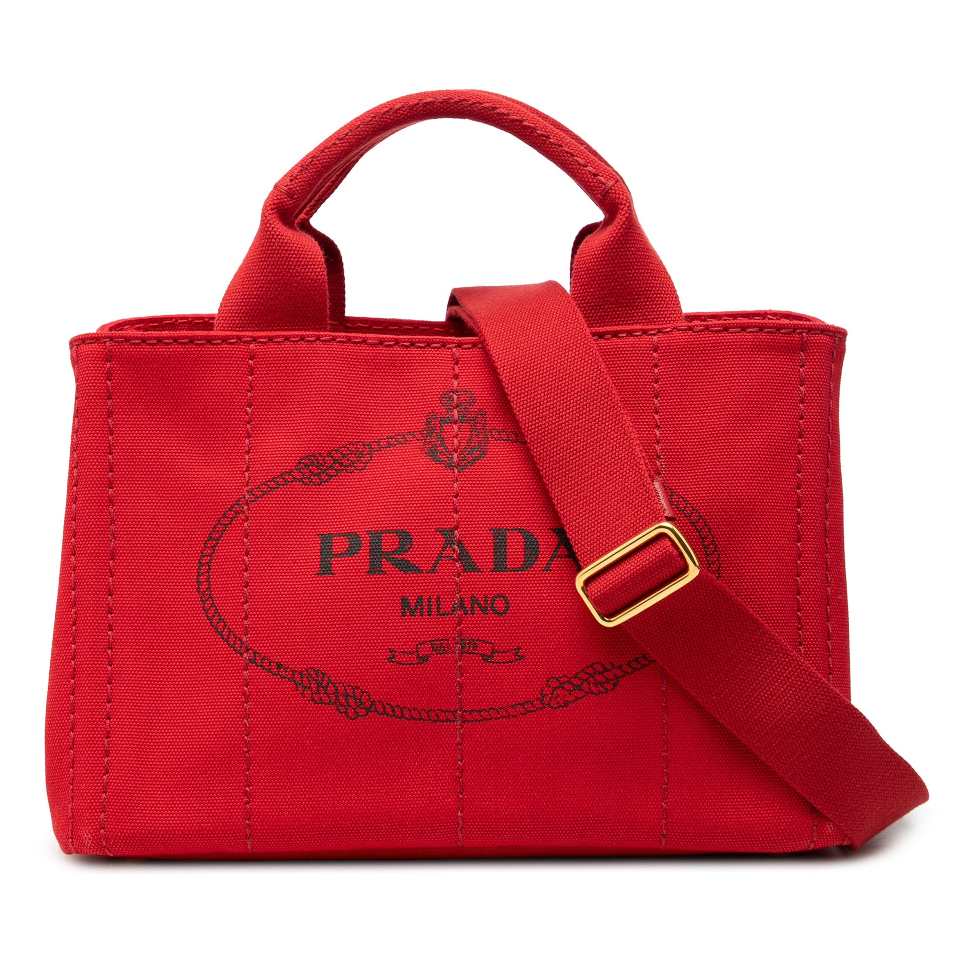 Prada Small Canvas Canapa Logo Satchel