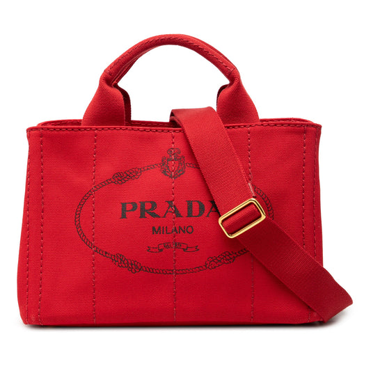Prada Small Canvas Canapa Logo Satchel