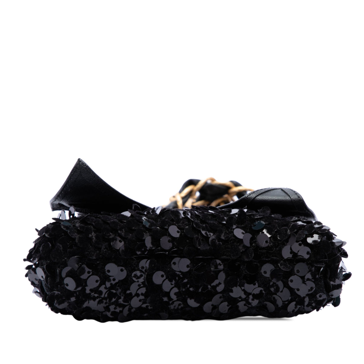 Chanel Tweed and Lambskin Sequin Bow Clutch With Chain