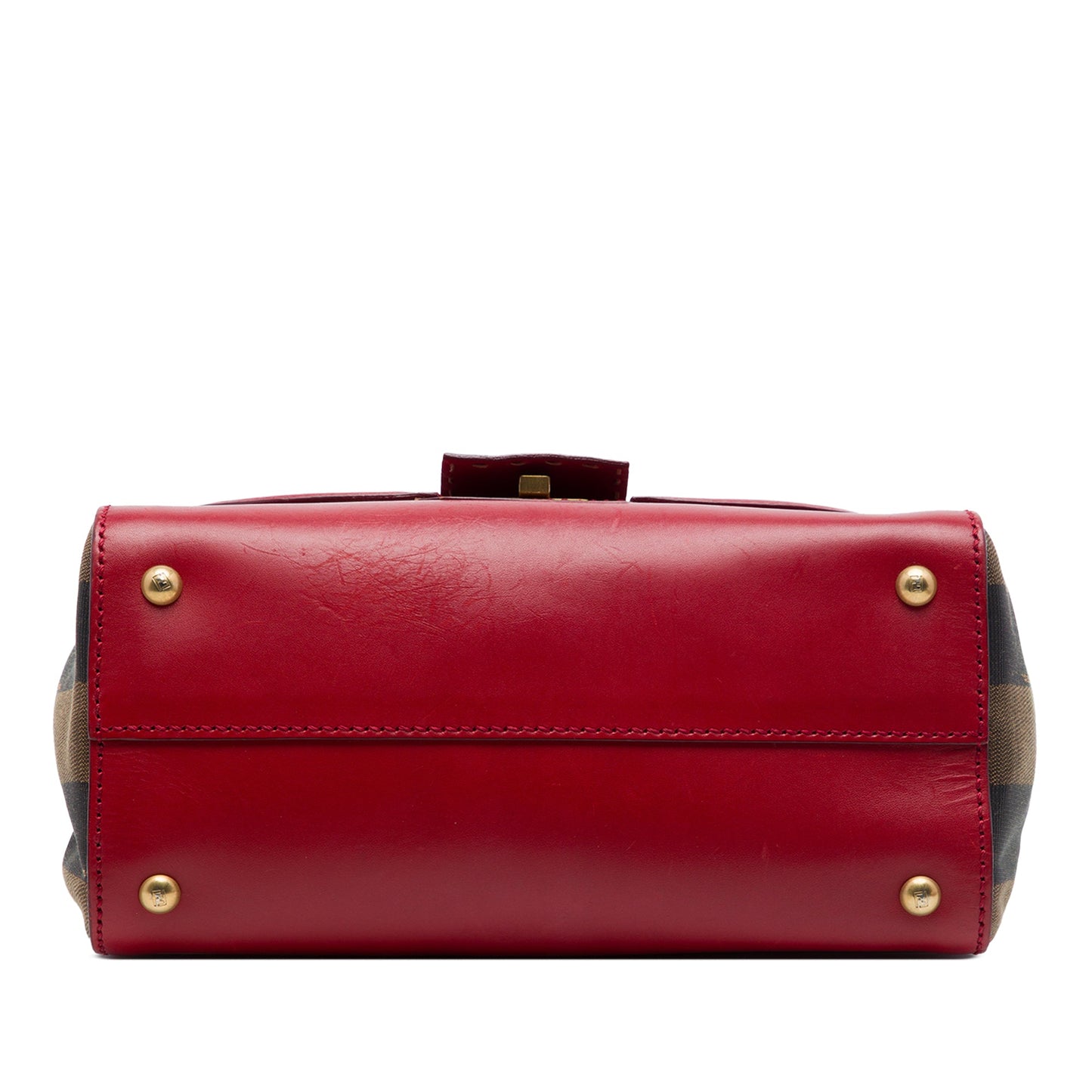 Fendi Leather and Pequin Canvas Selleria Silvana Satchel
