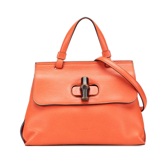 Gucci Small Calfskin Bamboo Daily Satchel