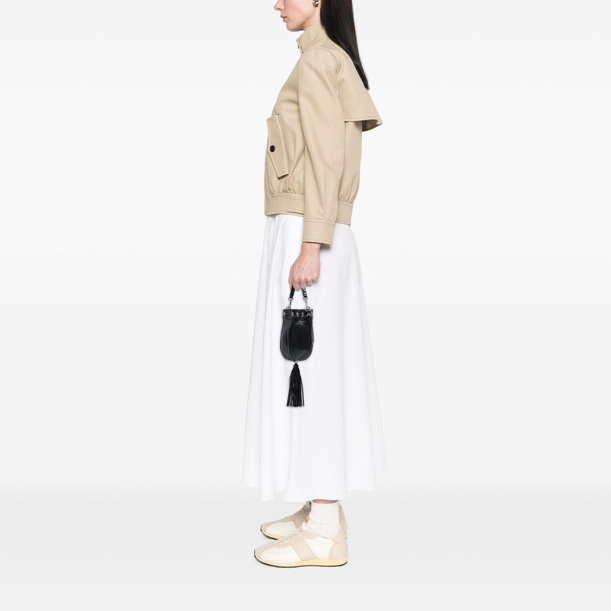 Miu Miu Nappa Crystal Embellished Handle Bucket Bag