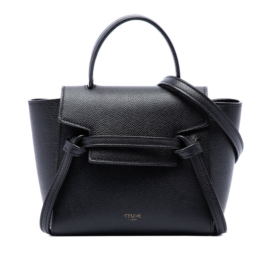 Celine Pico Grained Calfskin Belt Bag — Black