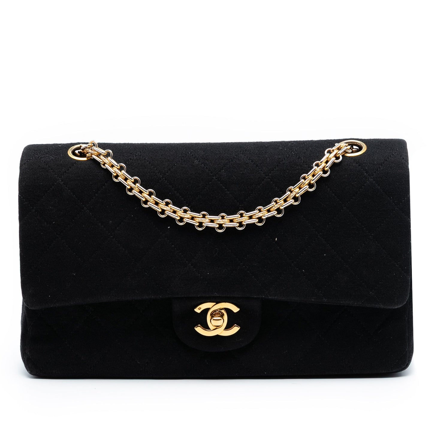 Chanel Medium Classic Jersey Bijoux Chain Double Flap