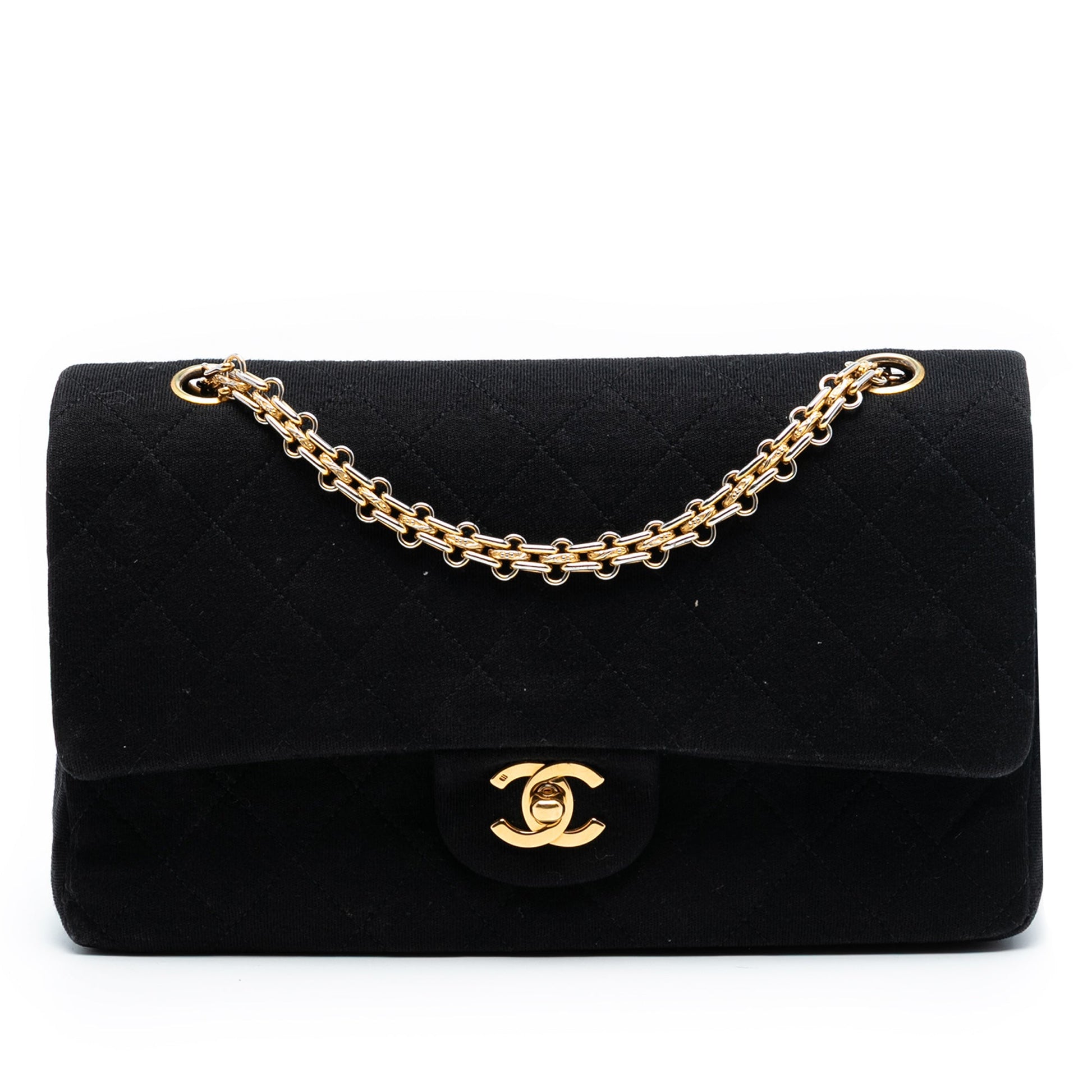 Chanel Medium Classic Jersey Bijoux Chain Double Flap