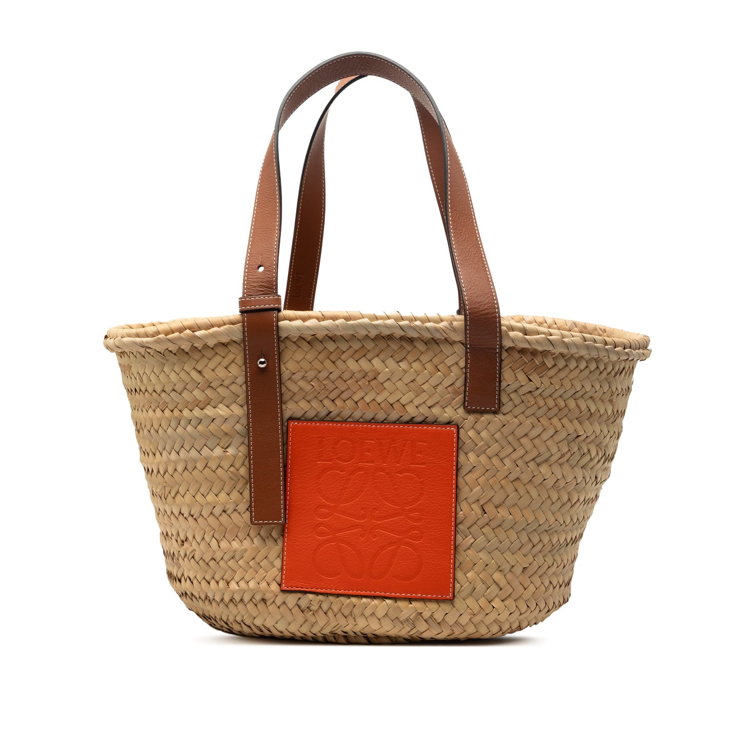 Large Raffia Anagram Basket Tote