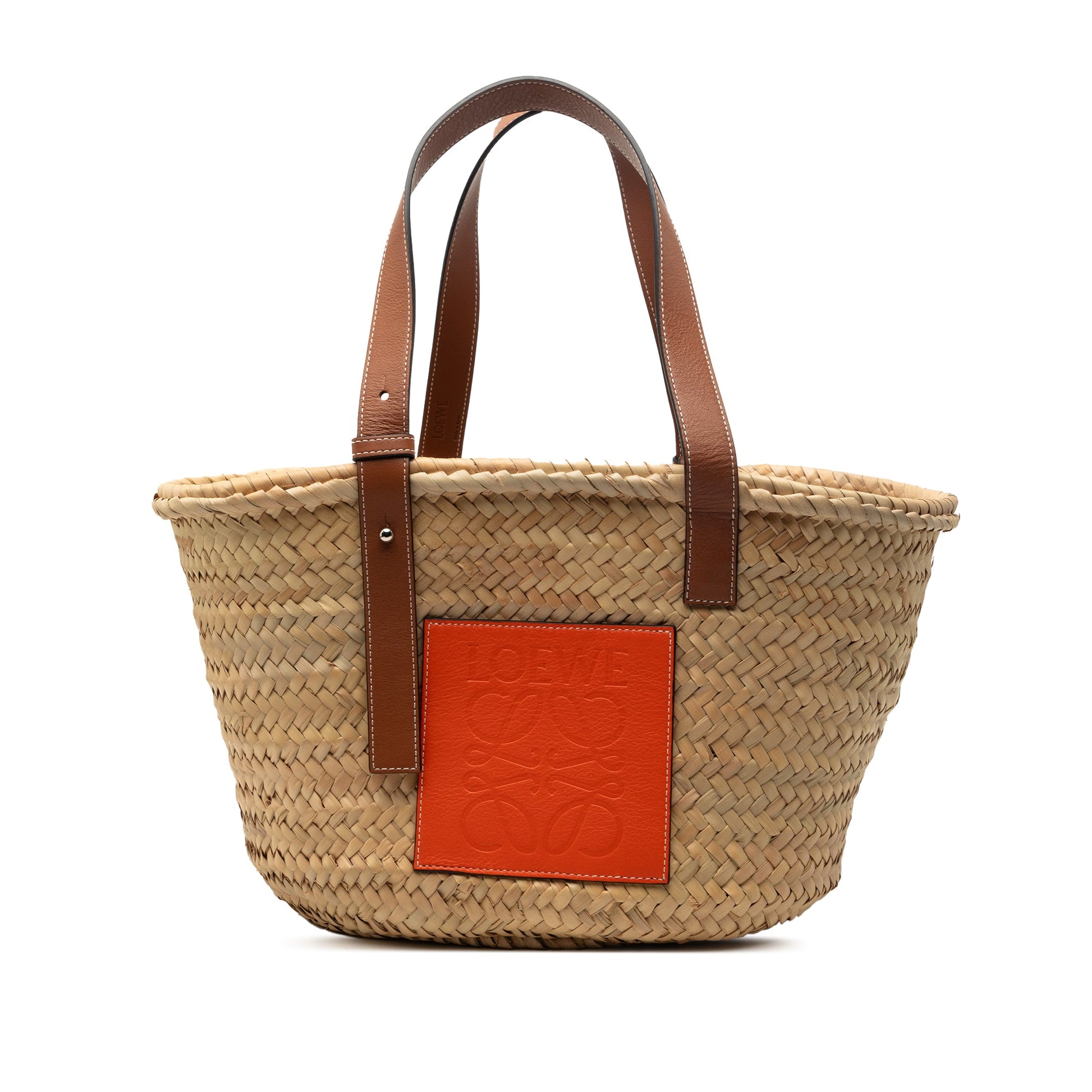 Large Raffia Anagram Basket Tote