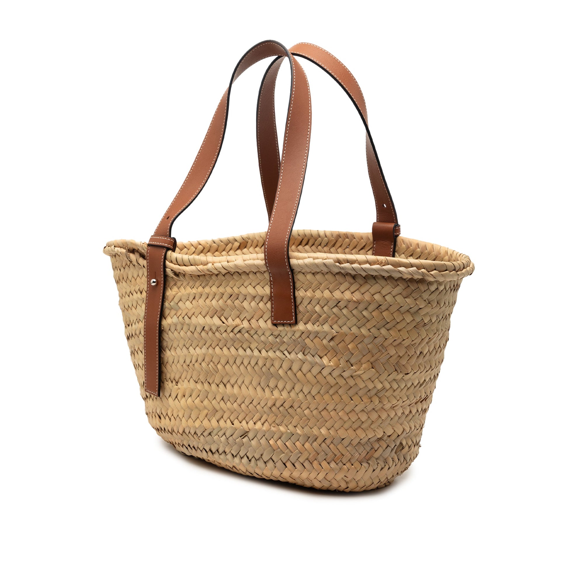 Large Raffia Anagram Basket Tote