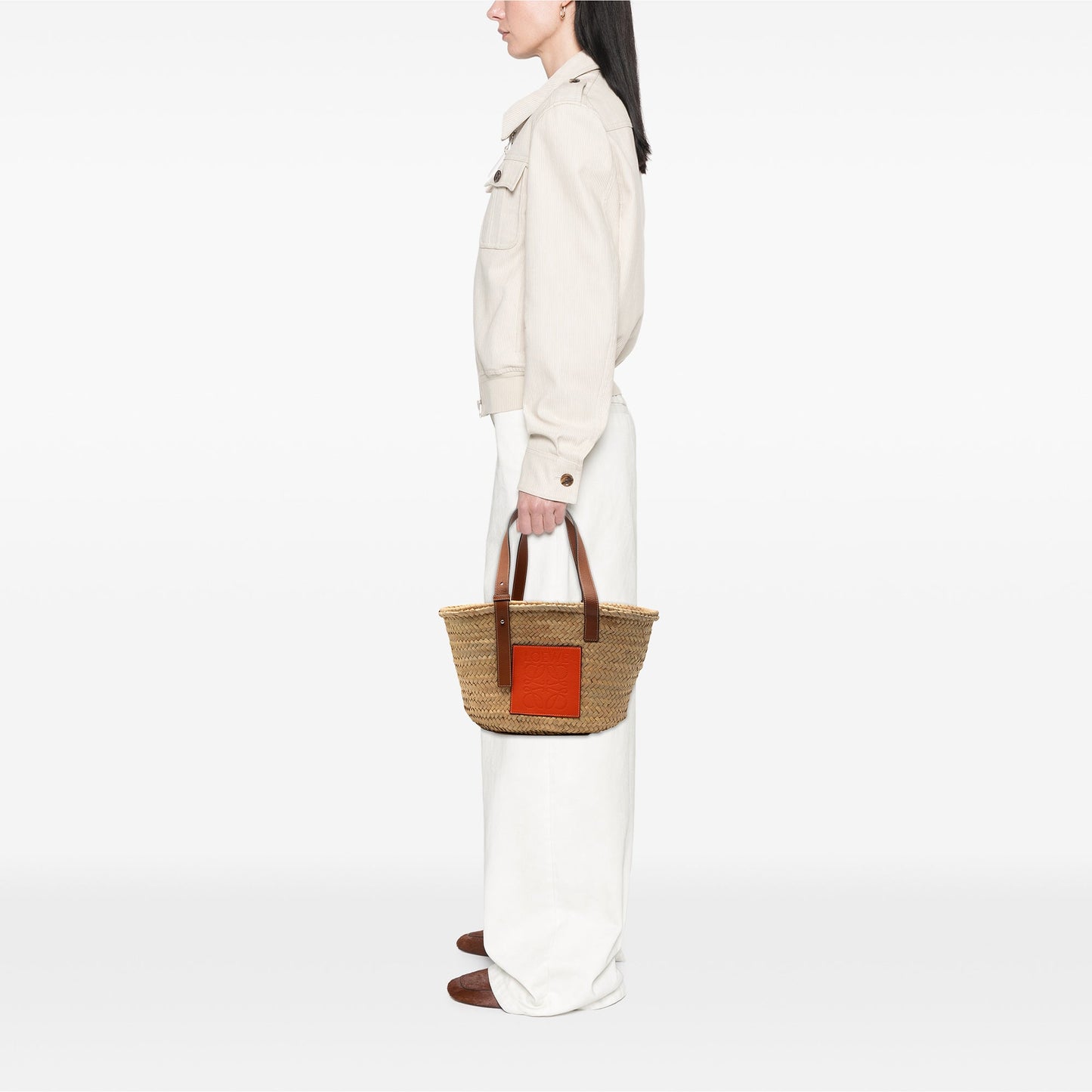 Large Raffia Anagram Basket Tote