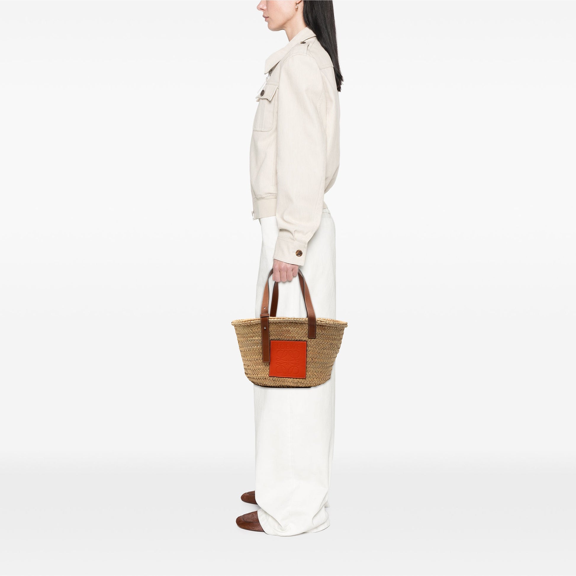 Large Raffia Anagram Basket Tote