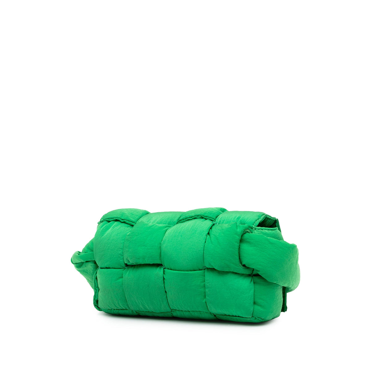 Bottega Veneta Mini Nylon Intrecciato Padded Tech Cassette Belt Bag — Green