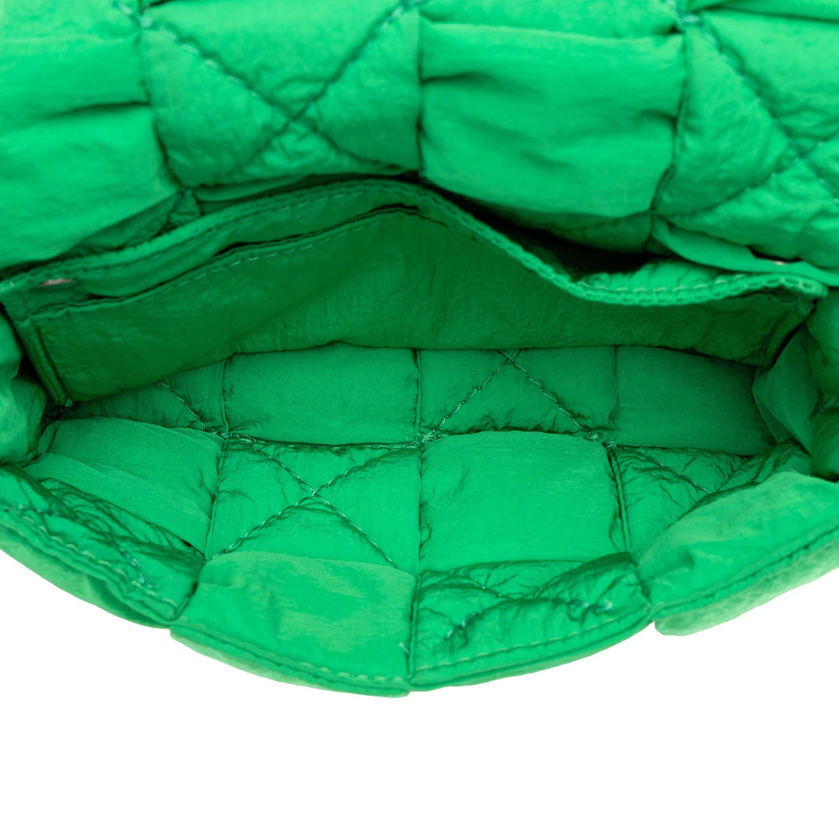 Bottega Veneta Mini Nylon Intrecciato Padded Tech Cassette Belt Bag — Green
