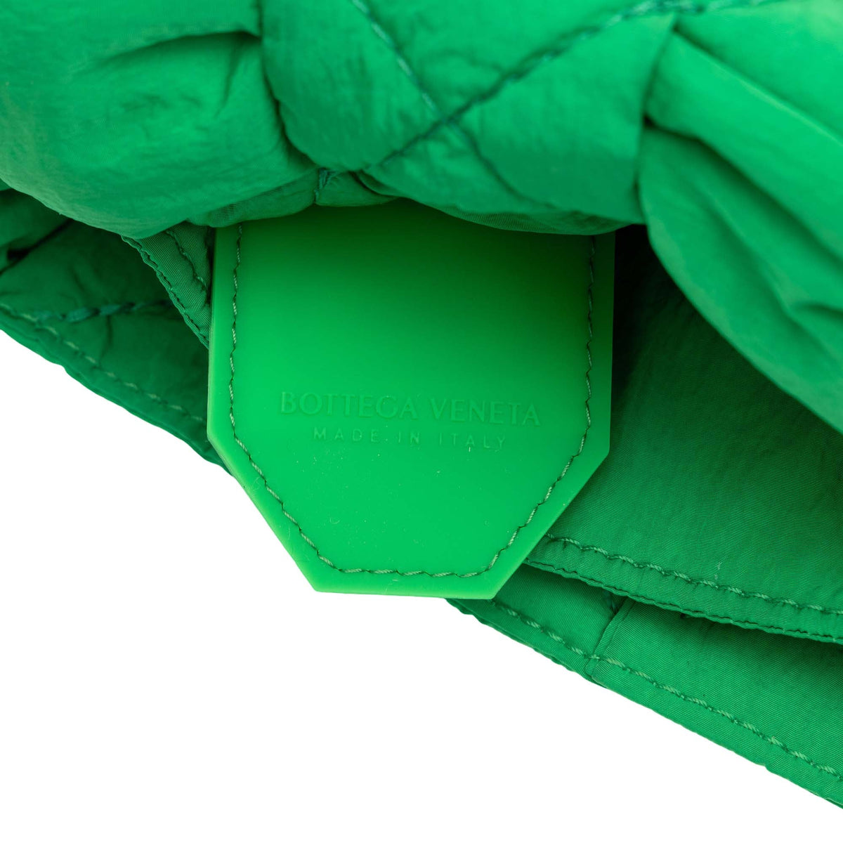 Bottega Veneta Mini Nylon Intrecciato Padded Tech Cassette Belt Bag — Green