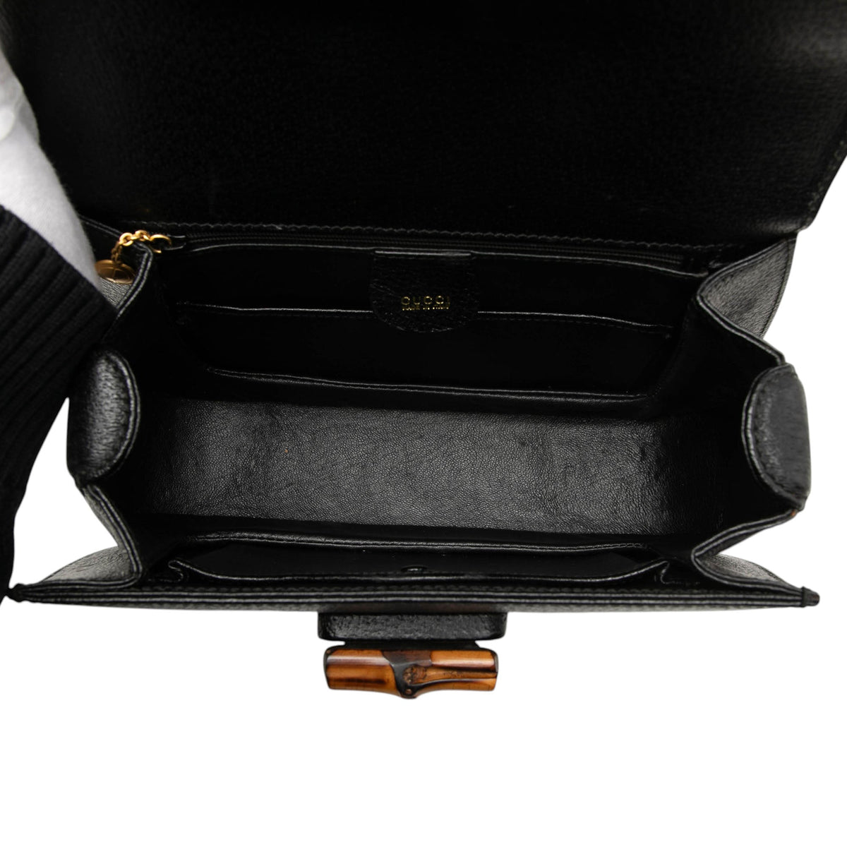Gucci Grained Calfskin Bamboo Night — Black