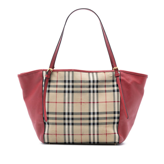 Burberry Small Haymarket Check Canvas and Leather Canterbury Tote