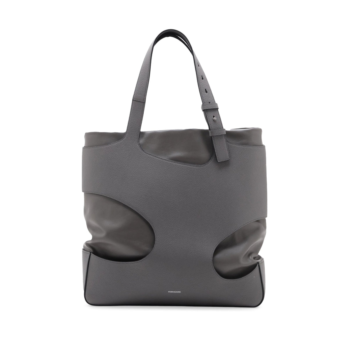 Ferragamo Leather Tote — Gray