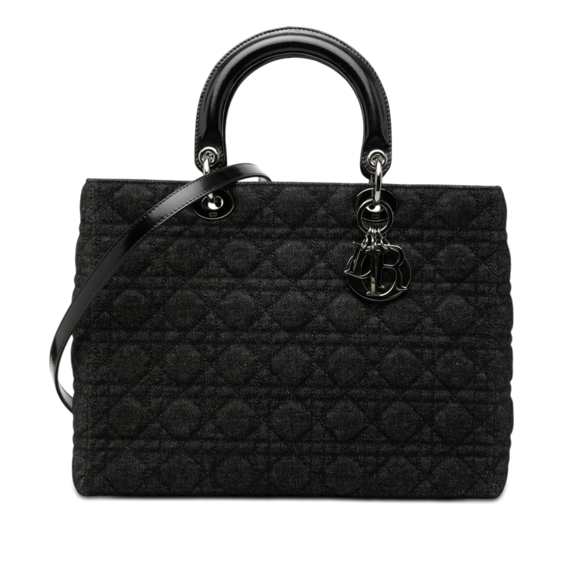 Dior Large Denim Cannage Lady Dior