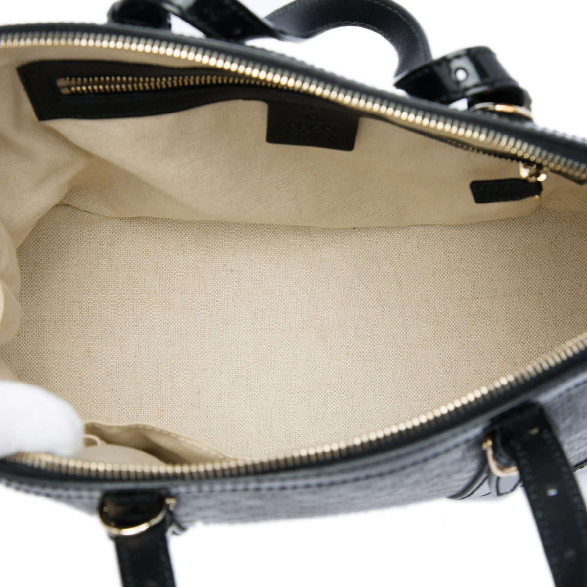 Gucci Small Microguccissima Patent Nice Satchel — Black