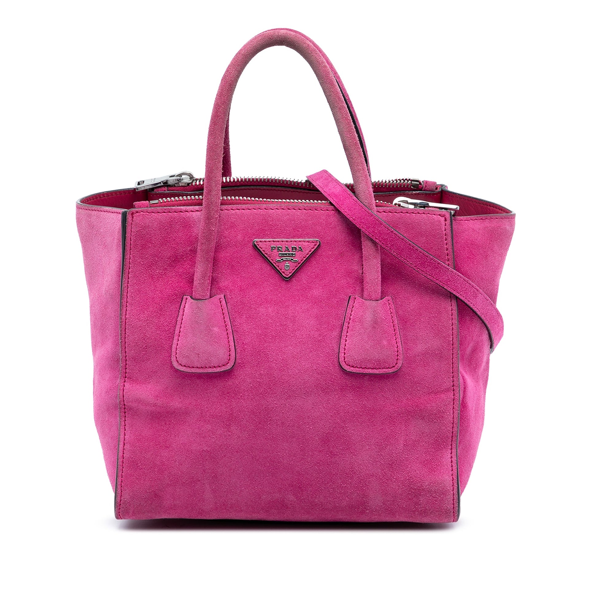 Prada Small Scamosciato Twin Pocket Satchel