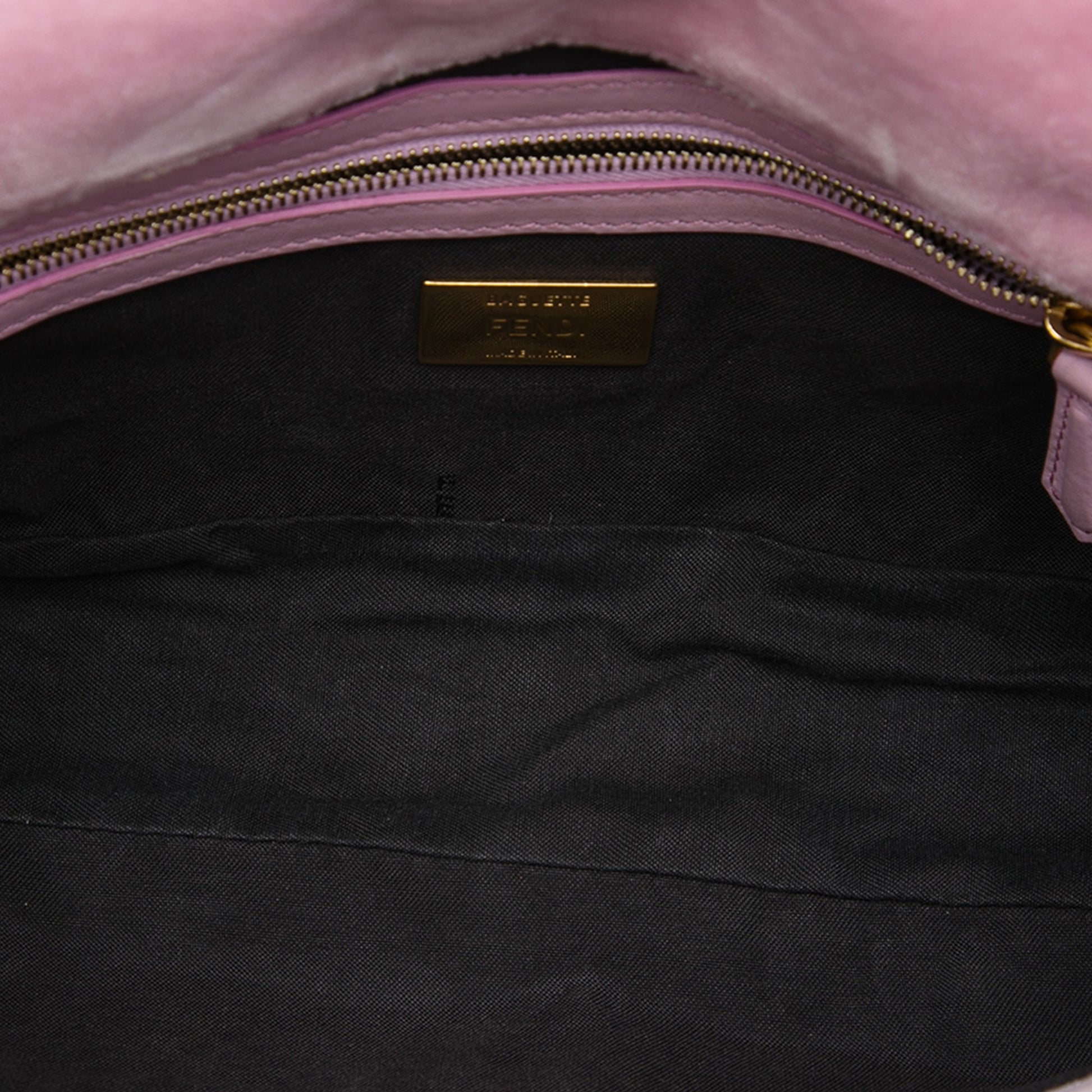 Fendi Zucca Embossed Velvet Baguette Satchel